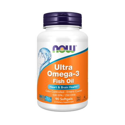 0733739016614 NOW Ultra Omega-3 90 Softgels | 500 EPA / 250 DHA | Gelatina de Peixe