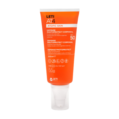 7587873Leti AT4 Defense Photoprotect Corporal SPF50 200ml | Protetor Solar Pele Atópica