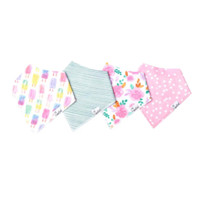 0818019022124 Copper Pearl Bandana Bib Set Summer | Pack 4 Babetes Algodão 3-36 Meses