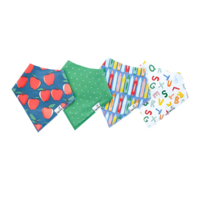 1002412 Copper Pearl Bandana Bib Set Teacher | Pack 4 Babetes Algodão 3-36 Meses