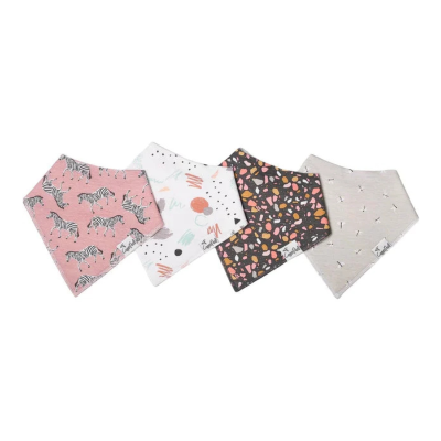 1002413 Copper Pearl Bandana Bib Set Zella | Pack 4 Babetes Algodão 3-36 Meses