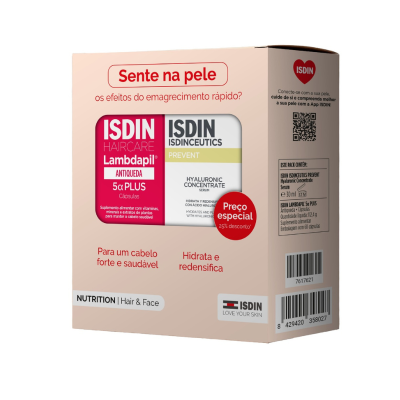 ISDIN Pack Nutrition Hair & Face Lambdapil 60 Cáps + Sérum 30ml | Farmácia d'Arrábida