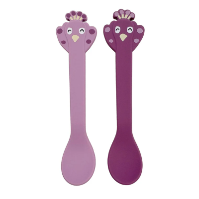 5400858964670 Trixie Colheres Silicone Pack 2 Mrs. Peacock | Alimentação Bebé +4M