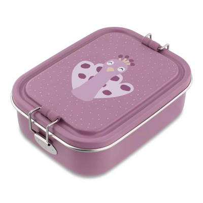 Trixie Lancheira Metálica Pequena Mrs. Peacock | Inox + Fecho Silicone | +3A