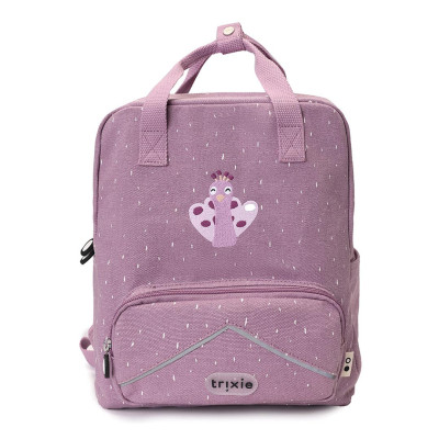 Trixie Mochila Grande Mrs. Peacock 34cm | Algodão Reciclado A4 | +3 Anos