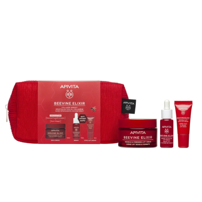 7607275 Apivita Beevine Elixir Pack Antirrugas Lifting | Creme Rico + Sérum + Olhos | Pele Seca
