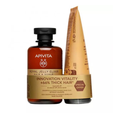 7606087 Apivita Royal Jelly Elixir Pack Champô 250ml + Máscara 150ml