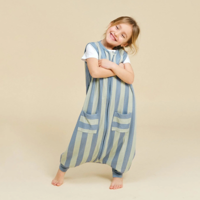 Molis&Co TOG 0.5 +1 Ano Pijama Macacão Green & Blue Stripes | Farmácia d'Arrábida