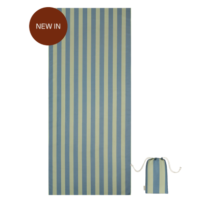 8436579288365 Molis&Co Toalha Microfibra Stripes Green and Blue 90x200cm | Anti Areia e Secagem Rápida