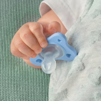Chicco Chupeta Dual Soft Azul 0-2M Pack 2 | Farmácia d'Arrábida