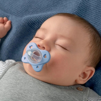 Chicco Chupeta Dual Soft Azul 0-2M Pack 2 | Farmácia d'Arrábida