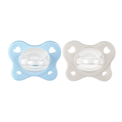 7585596 Chicco Chupeta Dual Soft Azul 0-2M Pack 2 | PhysioForma Silicone