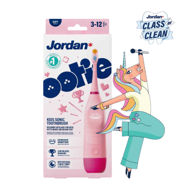 Jordan Kids Escova Elétrica Infantil Ootie Rosa 3-12A | Farmácia D'Arrábida