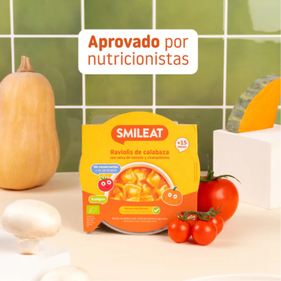 Smileat Raviolis Abóbora Tomate e Cogumelos Bio 190g +15M | Farmácia d'Arrábida