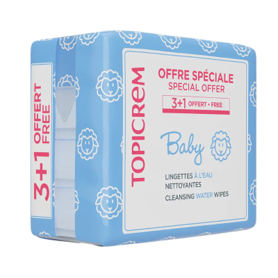 Topicrem Baby Toalhitas Água 3+1 x60 240 Toalhitas | Farmácia d'Arrábida