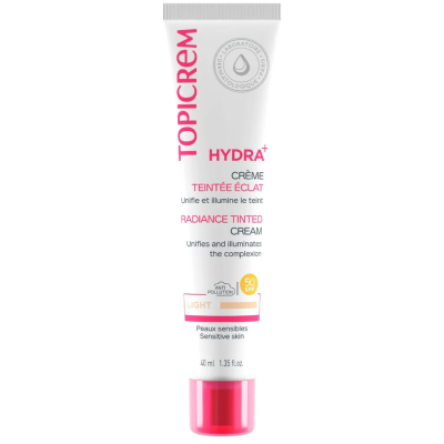 3700281704846 Topicrem Hydra+ Creme com Cor SPF50 Tom Claro 40ml | 3 em 1