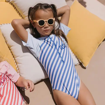 Monnëka Fato Banho Zíper Stripes Blues Tam. XL 6-7A | Farmácia d'Arrábida