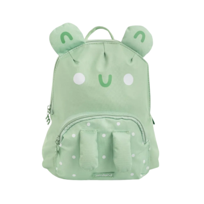 8413082895587 Miniland Mochila Infantil Ecothermibag Kid Frog  | Mochila Sapo Térmica com Bolso para Garrafa