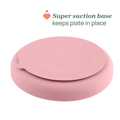 Chicco Prato Silicone com 3 Divisórias e Ventosa Rosa 12M+ | Farmácia d'Arrábida