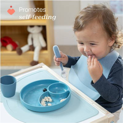 Chicco Prato Silicone com 3 Divisórias Ventosa Azul 12M+ | Farmácia d'Arrábida