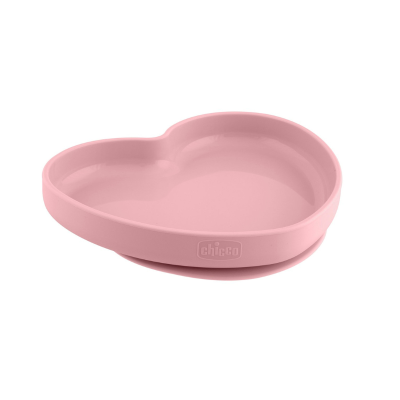 Chicco Prato Coração Silicone com Ventosa Rosa 9M+ | Farmácia d'Arrábida