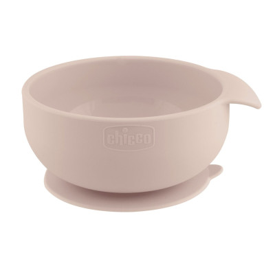 7580548 Chicco Easy Bowl Tigela Silicone Ventosa Rosa 6M+ | Sem BPA Microondas