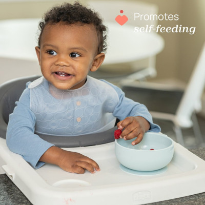 Chicco Easy Bowl Tigela Silicone Ventosa Azul 6M+ | Farmácia d'Arrábida