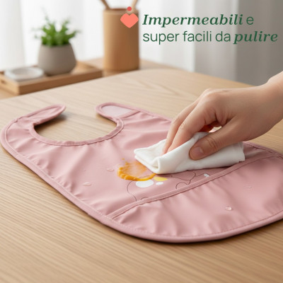 Chicco Babetes Tecido Impermeável 6M+ Rosa 2un | Farmácia d'Arrábida