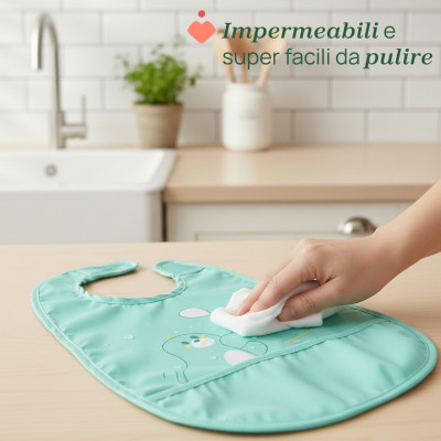 Chicco Babetes Tecido Impermeável 6M+ Azul 2un | Farmácia d'Arrábida