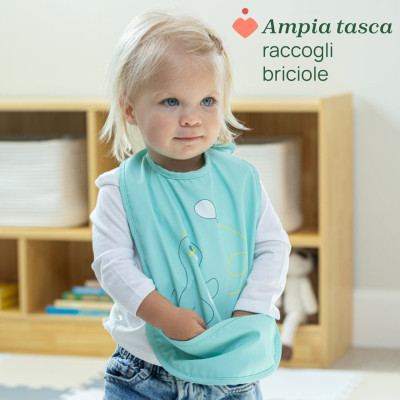 Chicco Babetes Tecido Impermeável 6M+ Cinza 2un | Farmácia d'Arrábida