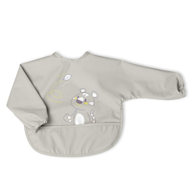 7585232 Chicco Babete com Mangas Impermeável Stay-Dry 6M+ Cinza | Proteção Total