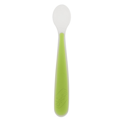 7585364 Chicco Colher Silicone Macio Verde 6M+  | Sem BPA Ergonómica