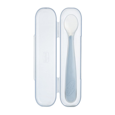 7585372 Chicco Colher Silicone Macio com Estojo 6M+ | Sem BPA Ergonómica
