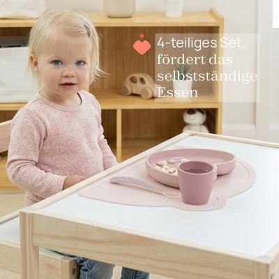 Chicco Conjunto Papa Silicone Rosa 12M+ 4 Peças | Farmácia d'Arrábida
