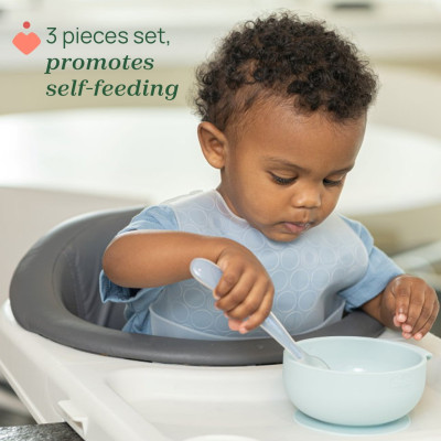 Chicco Easy Start Conjunto Papa Silicone Azul 6M+ 3 peças | Farmácia d'Arrábida