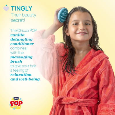Chicco Pop Tingly Amaciador Baunilha 150ml + Escova Massagem | Farmácia d'Arrábida