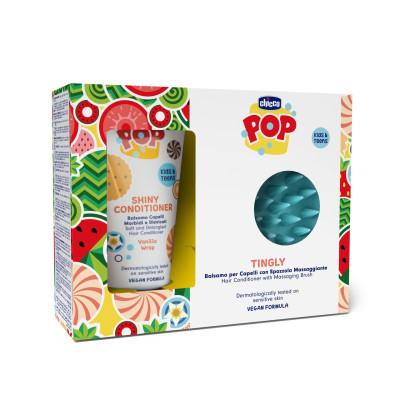 7584987 Chicco Pop Tingly Amaciador Baunilha 150ml + Escova Massagem +3A