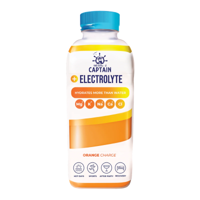 5600821268280 Captain Electrolyte Laranja 600ml | Reidratação treino, calor e recuperação.