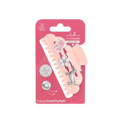 7622373 Invisibobble Gancho Cabelo + 5 Charms MYCLAW Hug Me Baby Rosa