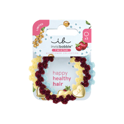 7628909 Invisibobble 3 Elásticos Cabelo TWISTAR Wildflower Cherry Twist Pack 3