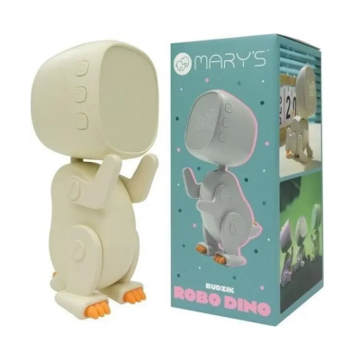 5906555610587 Mary's Despertador Dinossauro Robot Branco | Relógio Infantil