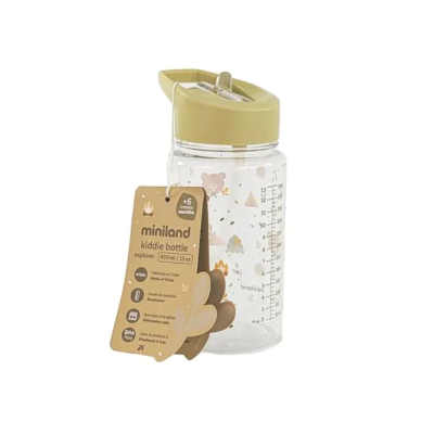 Miniland Garrafa Kiddie Explorer 450ml Palhinha  | Farmácia d'Arrábida