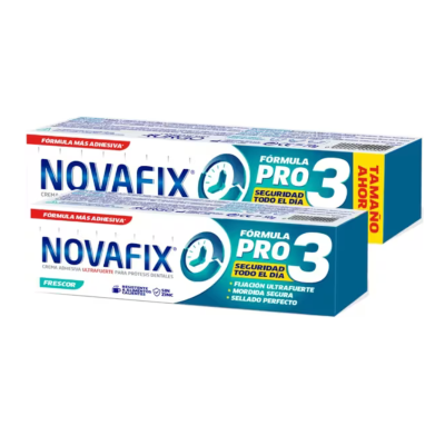 6006387 Novafix Pack Pro3 Frescura Creme Adesivo Prótese Dentária 70g + 50g Grátis