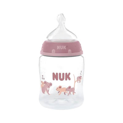 NUK First Choice Biberão Silicone Rosa S 0M+ 150ml | Controlo Temperatura