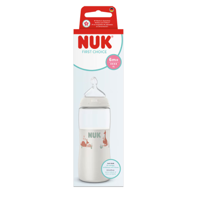 NUK Biberão First Choice Silicone Branco XL +6M 360ml | Farmácia d'Arrábida
