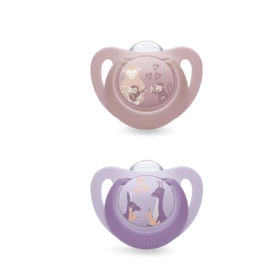 7577064 NUK First Choice Chupetas Silicone Rosa 6-18M 2 Uni. | Macaco e Canguru