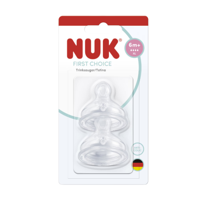 7579185 NUK First Choice Tetina Silicone Fluxo XL +6 Meses 2 Uni.