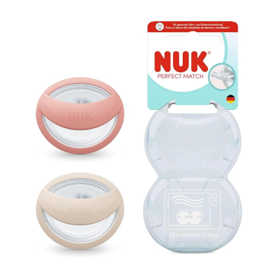7577023 NUK Perfect Match Chupetas 0-6M x2 Bege + Coral | 95% Aceitação Bebés