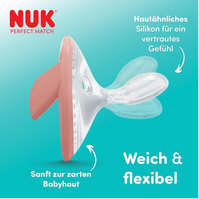 NUK Perfect Match Chupetas 0-6M x2 Bege + Coral | Farmácia d'Arrábida