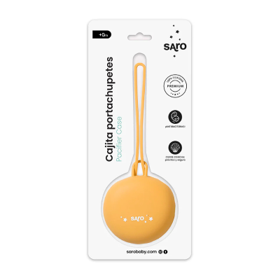 Saro Caixa Porta Chupeta Silicone Mostarda | Farmácia d'Arrábida